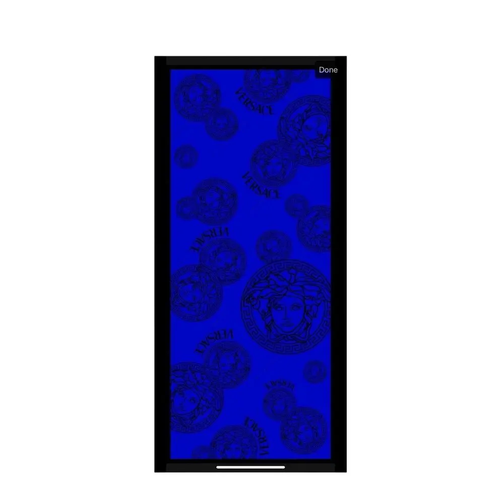 NWT Versace Medusa Reversible Wool Black Blue Knit Scarf Shawl Size 70
